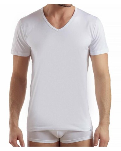 T-shirt uomo Enrico Coveri manica corta in cotone, taglie calibrate, scollo a "V"